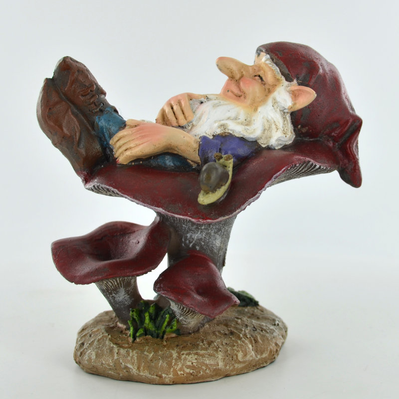 Helotes Gnomes Sleeping On Mushroom Fairy Garden