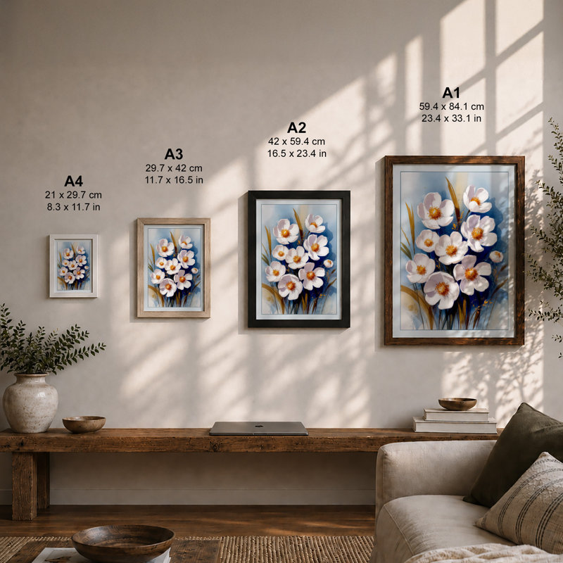 Spring Daffodils Botanical - Framed Print, Unframed, A4 - 29.7 x 21.0 cm