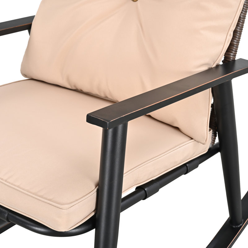 8 - Person Patio Conversation Set with Cushions, Beige