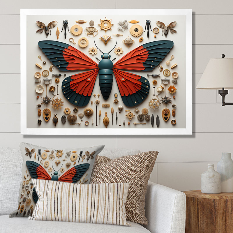 Insectes, insectes, petites merveilles III, H 16 po x l 32 po x P 1 po, Cadre simple blanc