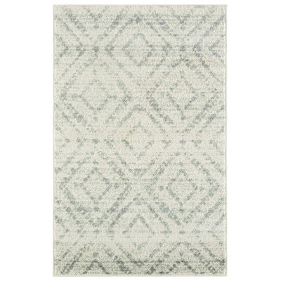 Almus Geometric Ivory/Green Area Rug