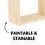3 Pine Wall Cube Shelf Set, Natural