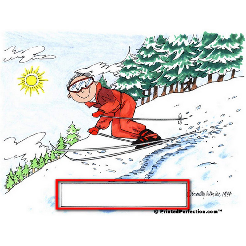 Porte-clés personnalisé Skieur, neige - mâle, Oui