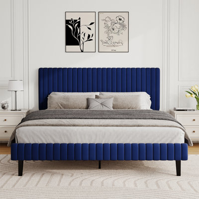 Tête de lit et pied de lit en velours avec revêtement matelassé