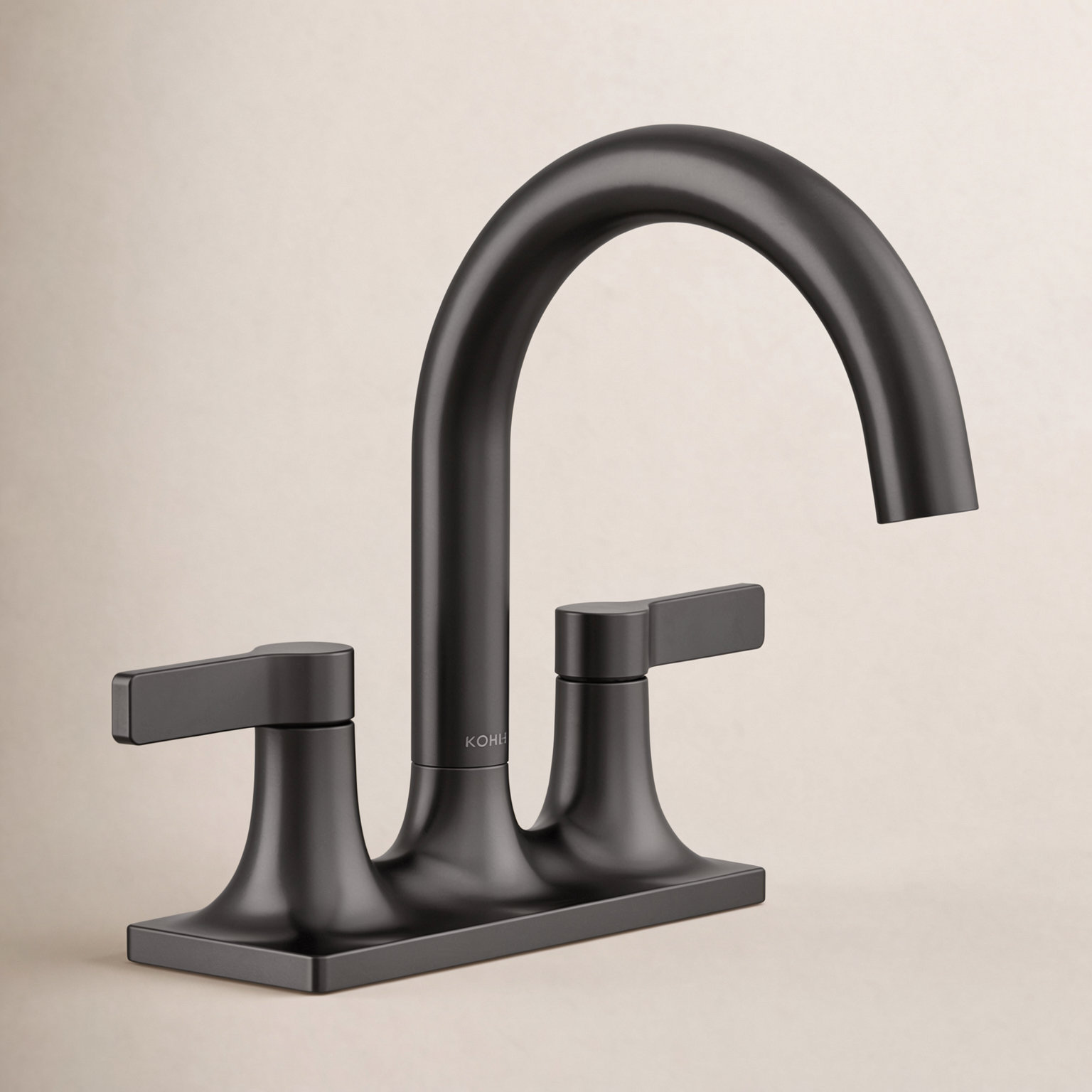 Venza 4" Centerset Bathroom Sink Faucet, Matte Black