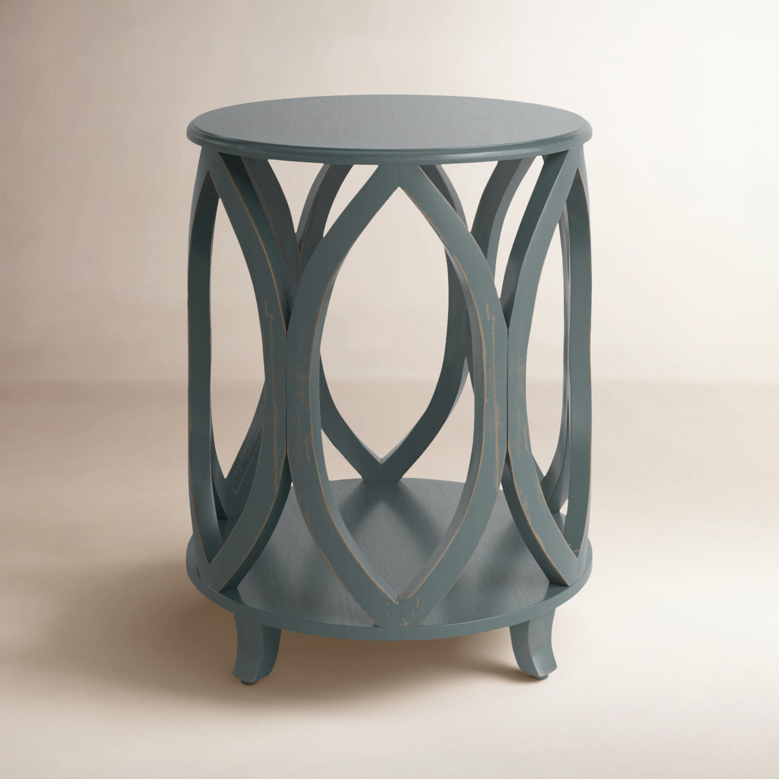 Smithson Solid Wood End Table, Dark Teal