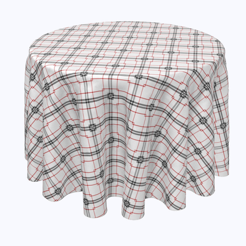 Jonty Plaid Round Tablecloth, 90" x 90"