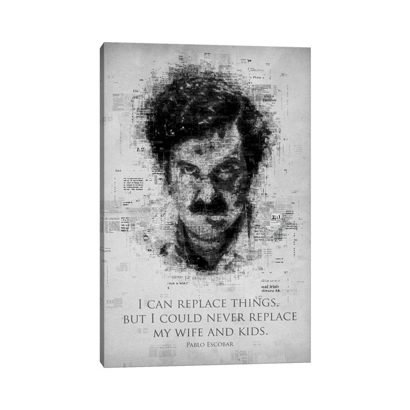 Pablo Escobar by Gab Fernando - Wrapped Canvas Print, 20.32 cm H x 30.48 cm W