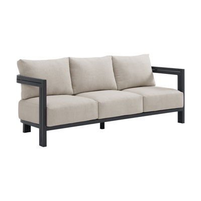 Picket House Furnishings Fresca Sofa - Dark Grey And Olefin Beige With 2 Pillows