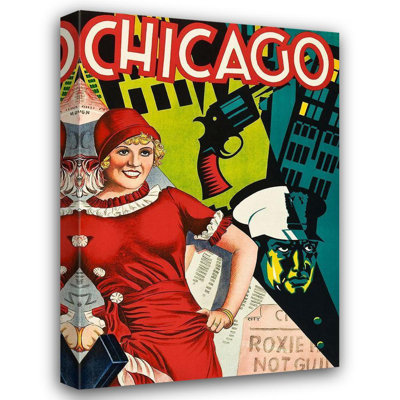 Red Barrel Studio Vintage Apple Collection Gallery Wrapped Canvas Art Titled: Chicago Red Dress