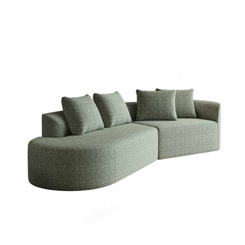 Canapé modulaire surdimensionné et rembourré Modern, Vert, Orienté à droite