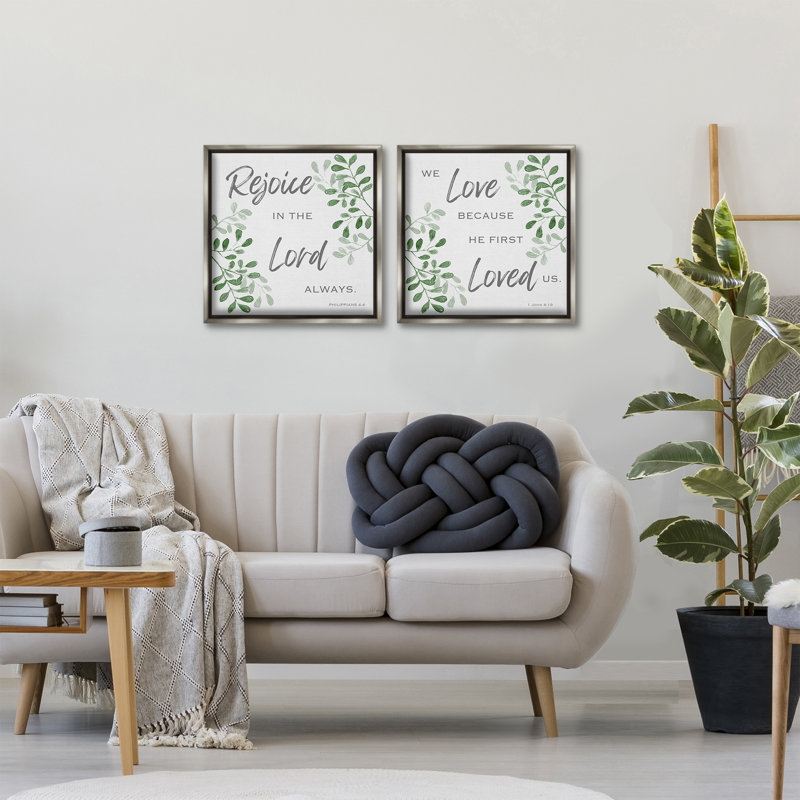«Uplifting Prayers with Botanicals», ensemble de 2 toiles flottantes, design par Marcus Prime, Cadre flottant gris lustré