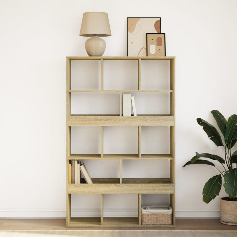 Bibliothèque moyenne vidaXL, Chêne sonoma, (5 tablettes) H 61,6 po x l 39,4 po x P 13 po