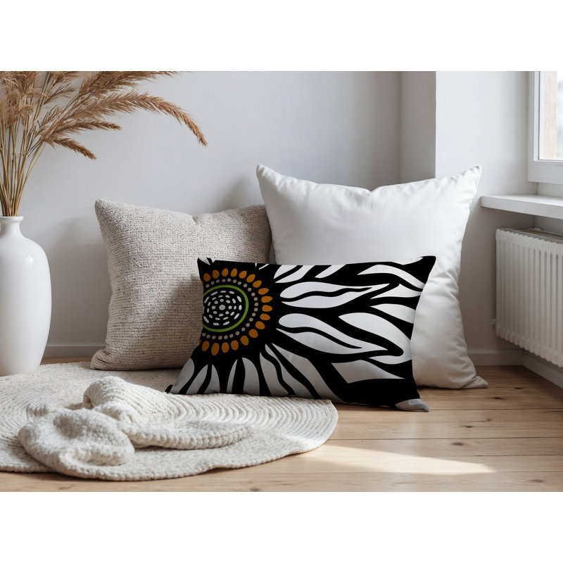 Oreiller rectangulaire intérieur / extérieur Syna, Orange, Rectangle H 14 po x l 20 po