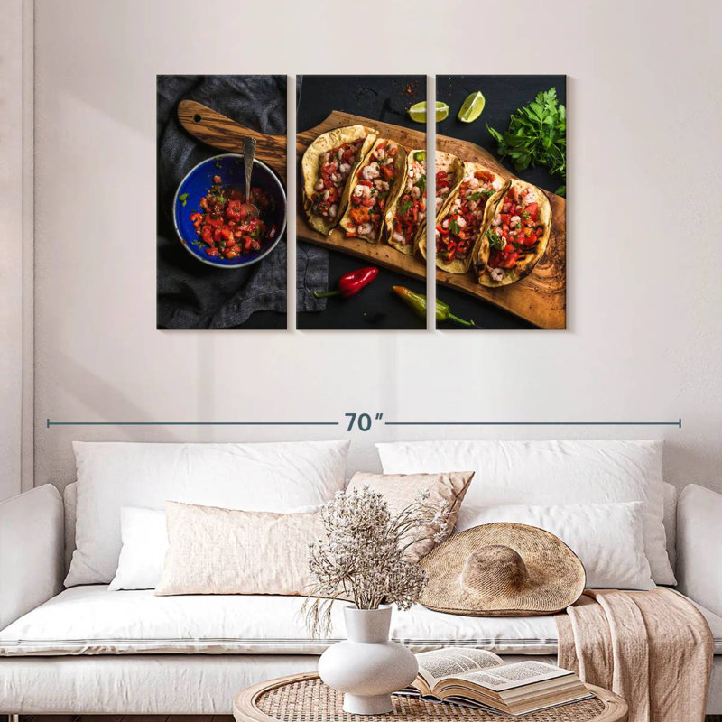Yarlin Shrimp Tacos, 28" H x 45" W