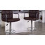 Tabouret de bar contemporain à hauteur réglable en vinyle matelassé avec accoudoirs et base chromés Chestertown-132138002-17889862