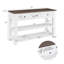 Console au design rétro, canapé d'appoint en bois de pin massif de 44 po avec 3 tiroirs et 2 tablettes ouvertes, capacité de 220 lb pour le salon d'entrée