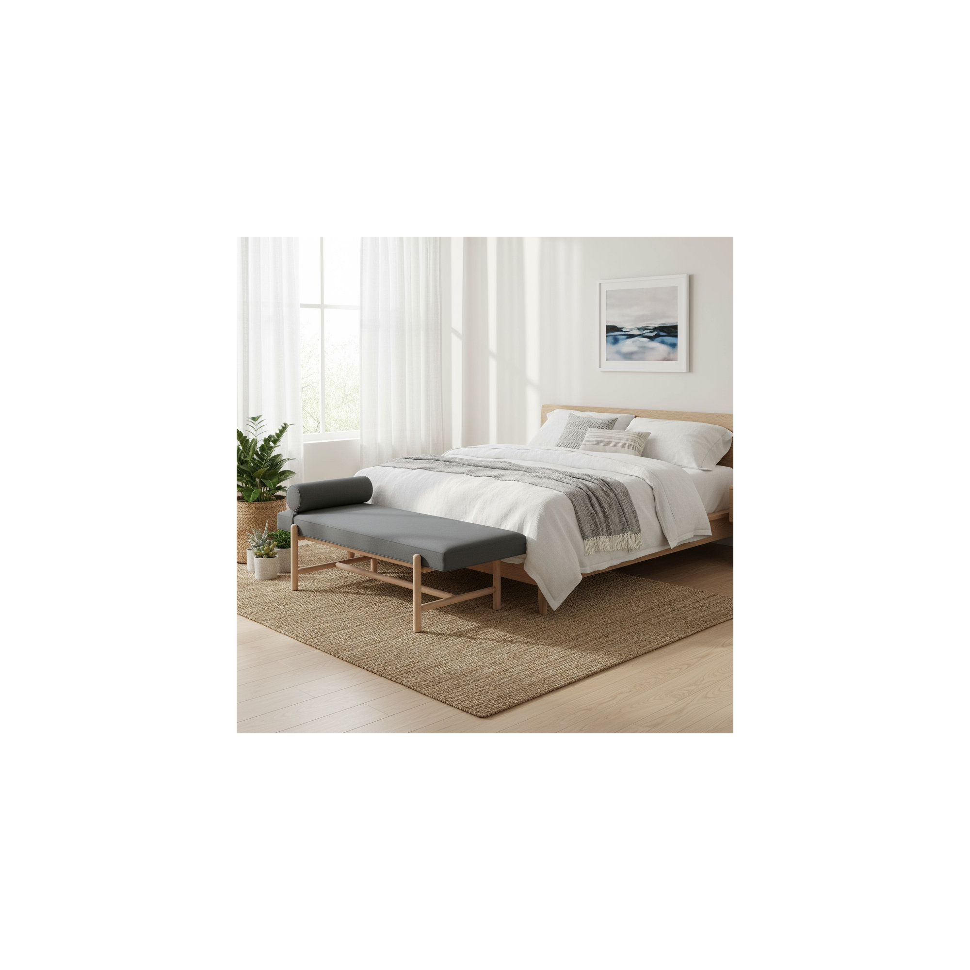 Cellire Bench, Charcoal, Natural