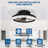  Crystal Flush Mount Ceiling Fan With Light And Remote, Black Ceiling Fan For Bedroom, Living Room-1442094222