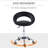 Crescent Rolling Salon Stool With Adjustable Height, Breathable Open Back