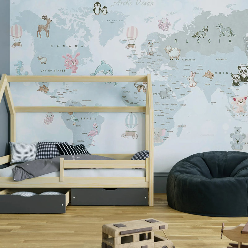 Superfresco Easy Whole Wide World Print To Order Mural, Grey