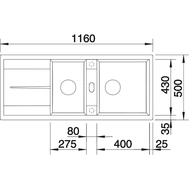 Metra 1.5 Bowl Inset Kitchen Sink, Anthracite