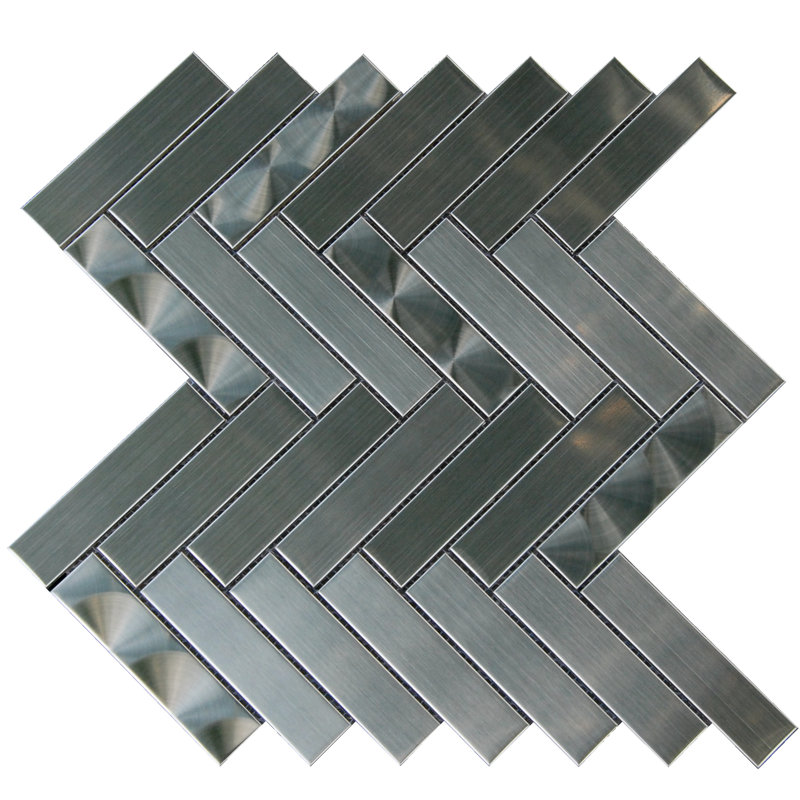 Carreau de mosaïque en métal à chevrons 1 po x 3 po