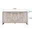 Buffet d'appoint 4 portes Accent Bois naturel lavé, style artistique, rangement de salon polyvalent-199458267