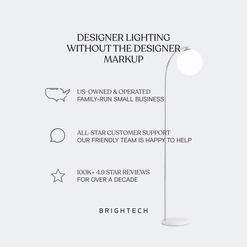 Mason 81 in. Modern Adjustable LED Arched Standing Floor Lamp with Fabric Drum Shade and Weighted Marble Base, Nickel