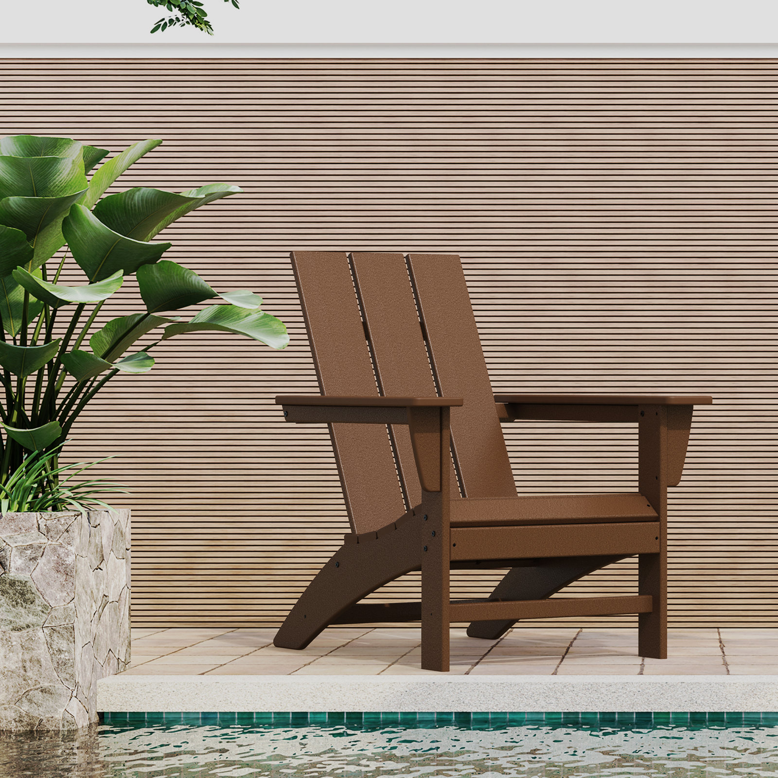 POLYWOOD® Modern Adirondack Chair, Teak
