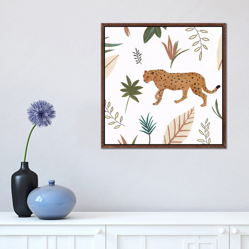 African Cheetah II by Isabelle Z - Print on Canvas, 45.72 cm H x 45.72 cm W, Classic Brown Wood Framed