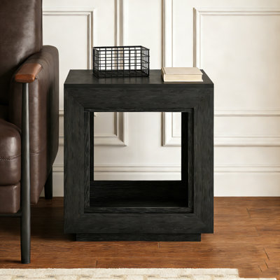 Wood Square Side Table Nightstands with Storage