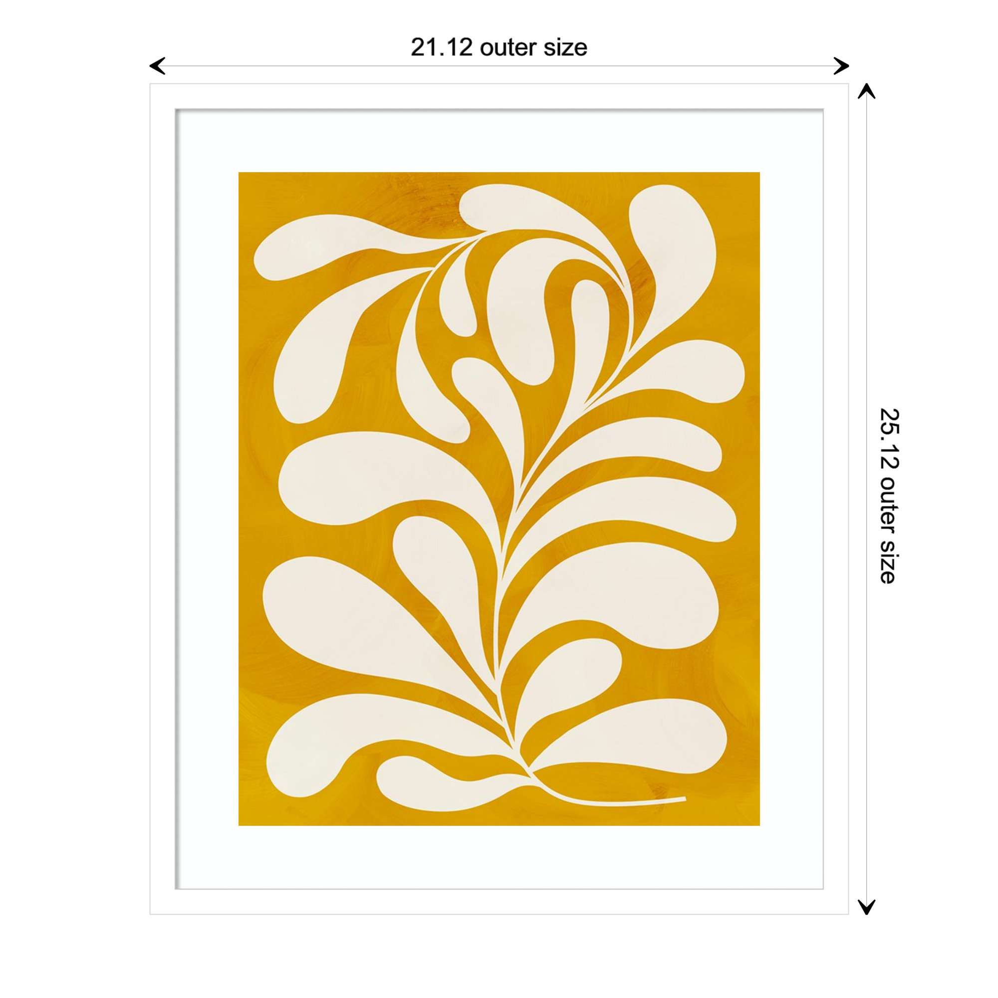 Goldenrod I by Grace Popp, White, 25" H x 21" W x 1" D