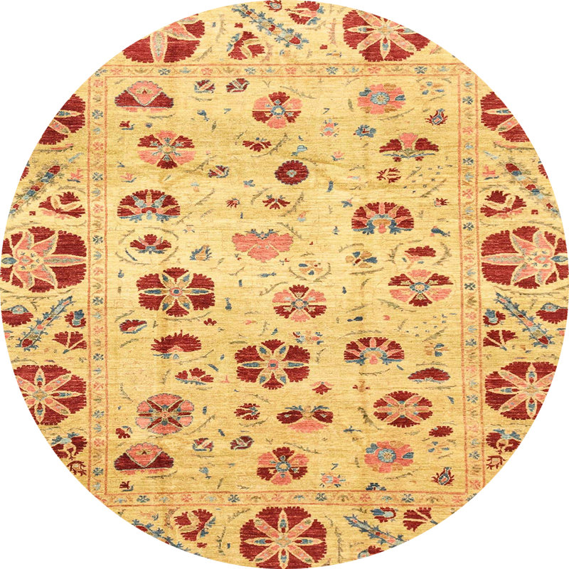 Tapis décoratif multicolore à motif abstrait, Rond 8 pi