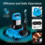  Pompe de piscine submersible 1 / 2HP avec clapet anti-retour, débit 3200GPH et cordon d'alimentation 33FT