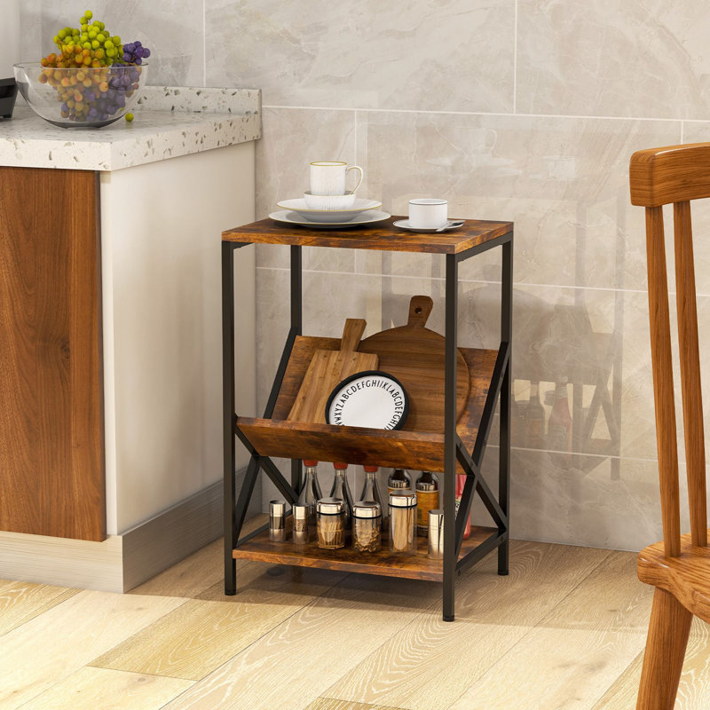 61cm H x 40cm W Metal Book Display Bookcase, Brown