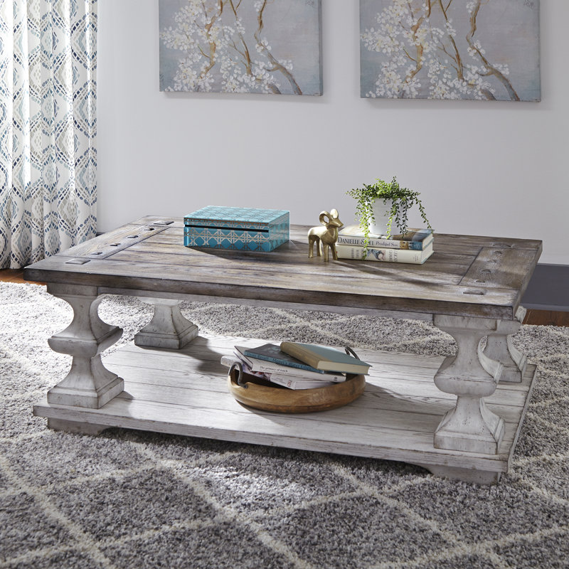 Table basse avec roulettes et tablette inférieure Gildford