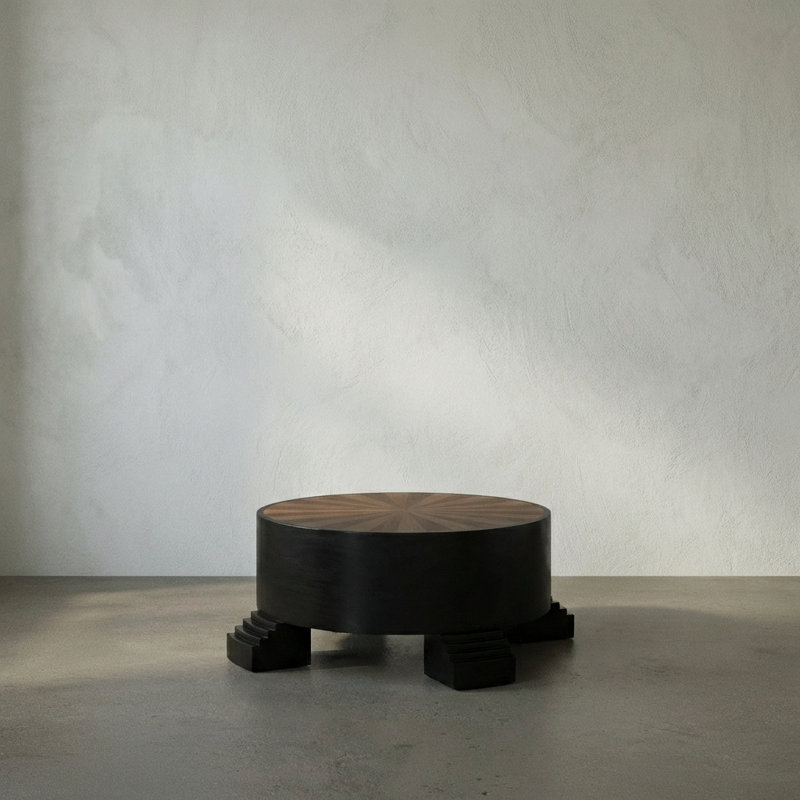 Tambour Solid Wood Coffee Table