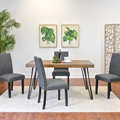 Amisos Dining Set Hairpin Dining Table 3 Color Options Dining Set