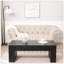 Table basse en bois, centre de table en bois d'ingénierie avec finition solide, pieds de style campagnard moderne