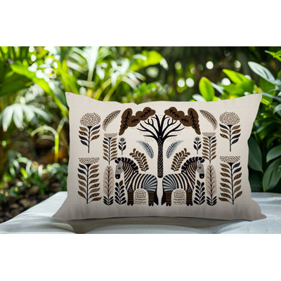 Oreiller rectangulaire réversible intérieur / extérieur Zuby Zebra