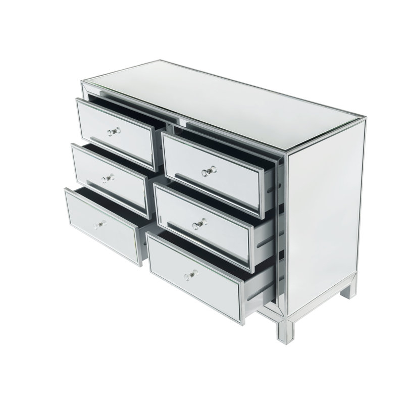 Fairgrove 6 Drawer 48'' W Double Dresser, Antique Silver