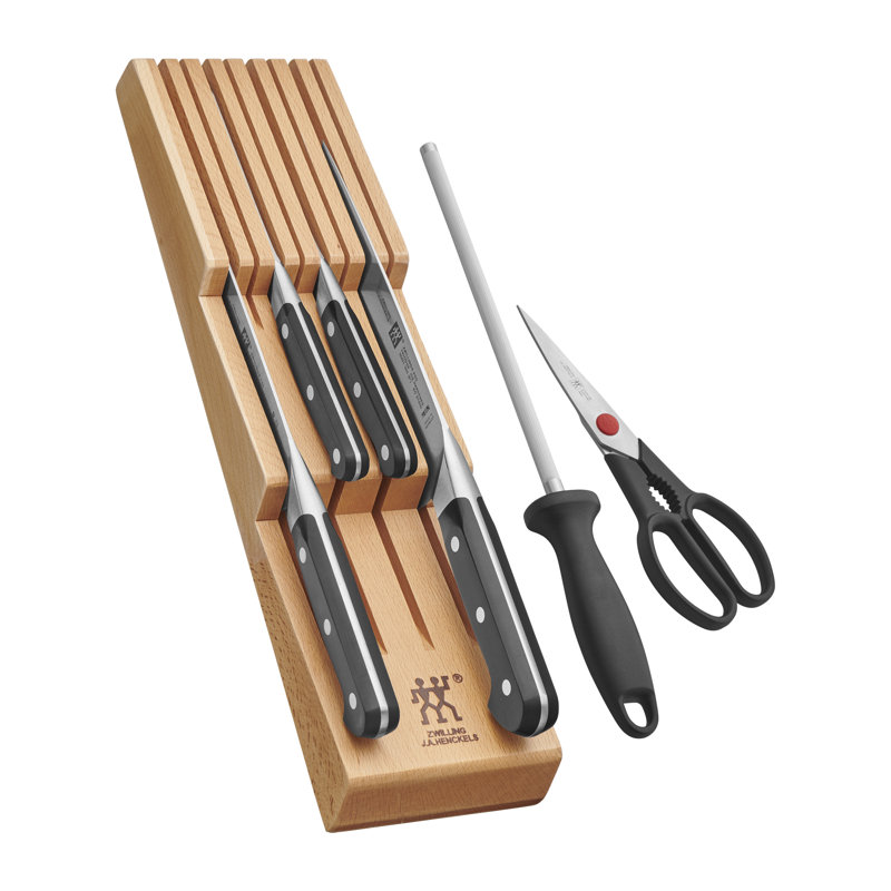 ZWILLING J.A. Henckels ZWILLING Pro 7-Piece Knife Block Set with In-Drawer Knife Tray