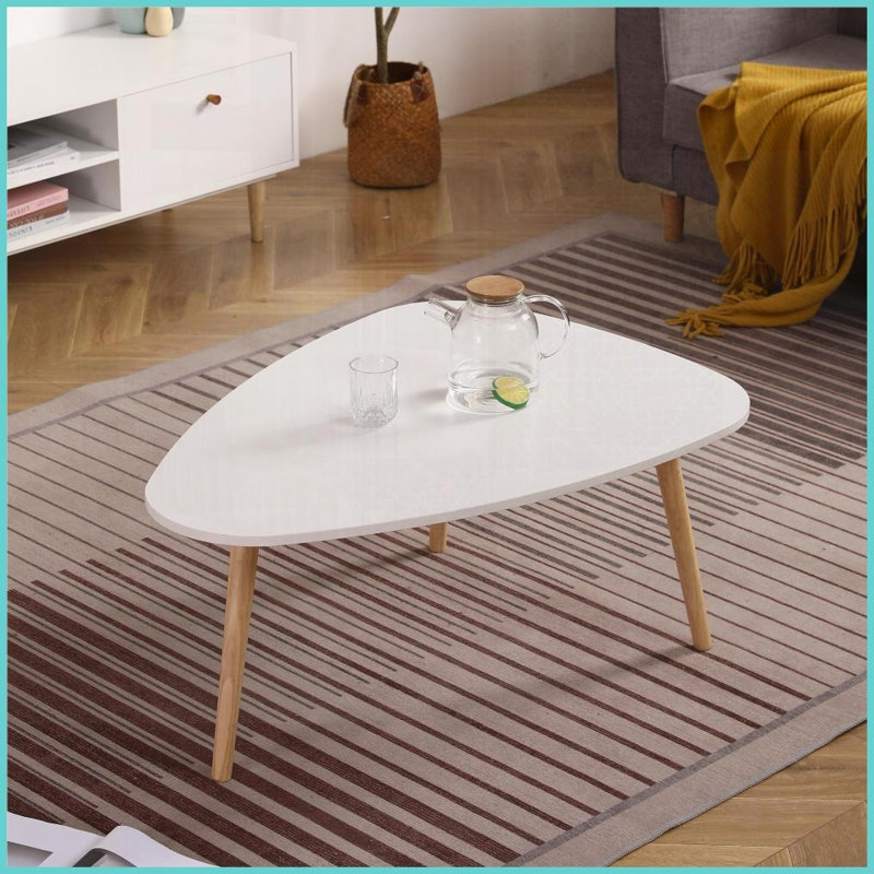 Table basse moderne en forme d'œuf pour le salon, facile à assembler et amp; Surface de 790 mm