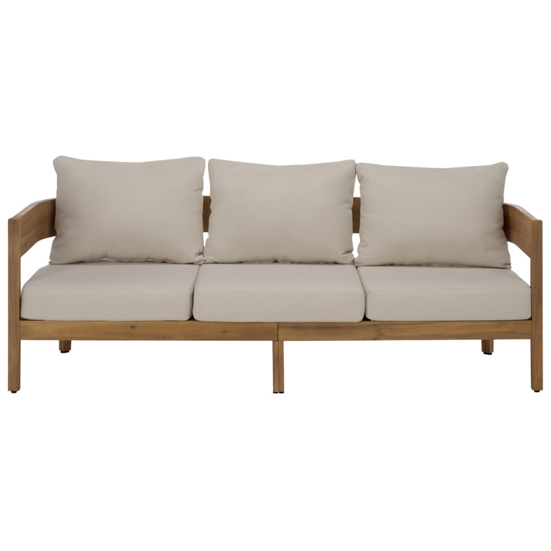 Canapé de patio 3 places Kaiiden, Ivory, Oak