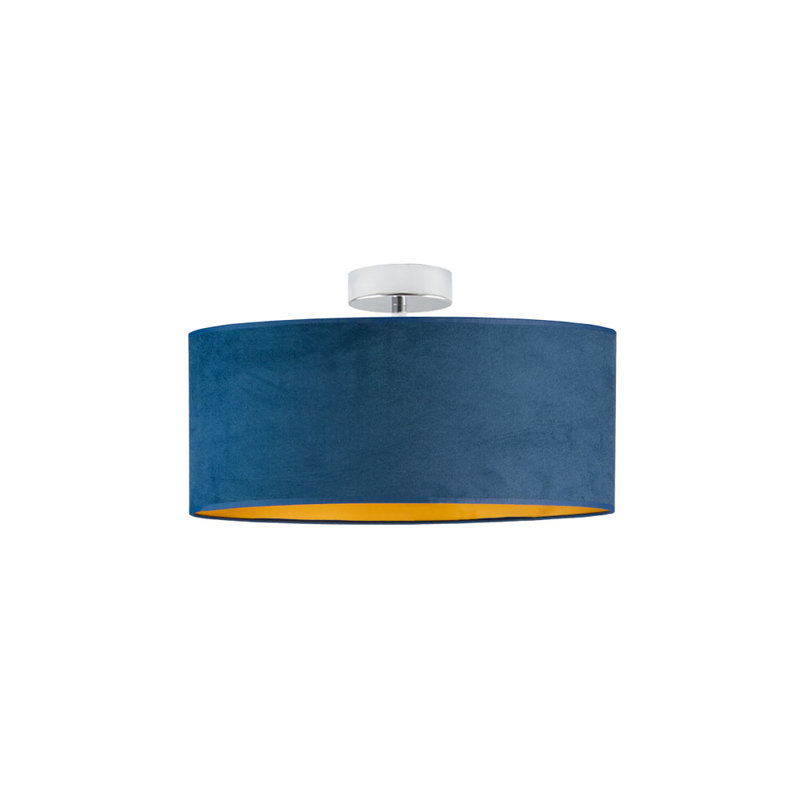 Alyssha Semi Flush Mount, Navy/Gold