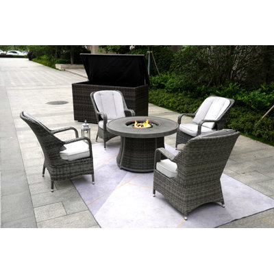 Areefa 4 - Person Patio Conversation Set with Cushions