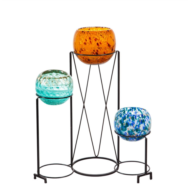 pots à fleurs en verre 3 pièces