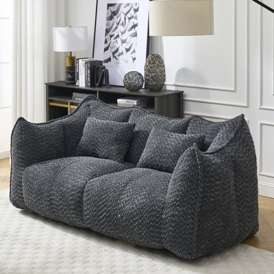 Fauteuil à billes souple avec noyau en mousse haute résilience pour deux personnes. Le canapé inclinable carré confortable est idéal pour les membres de la famille et les amis qui se livrent à des jeux