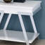 Table de bout blanche contemporaine de style contemporain avec cadre chromé ultrabrillant